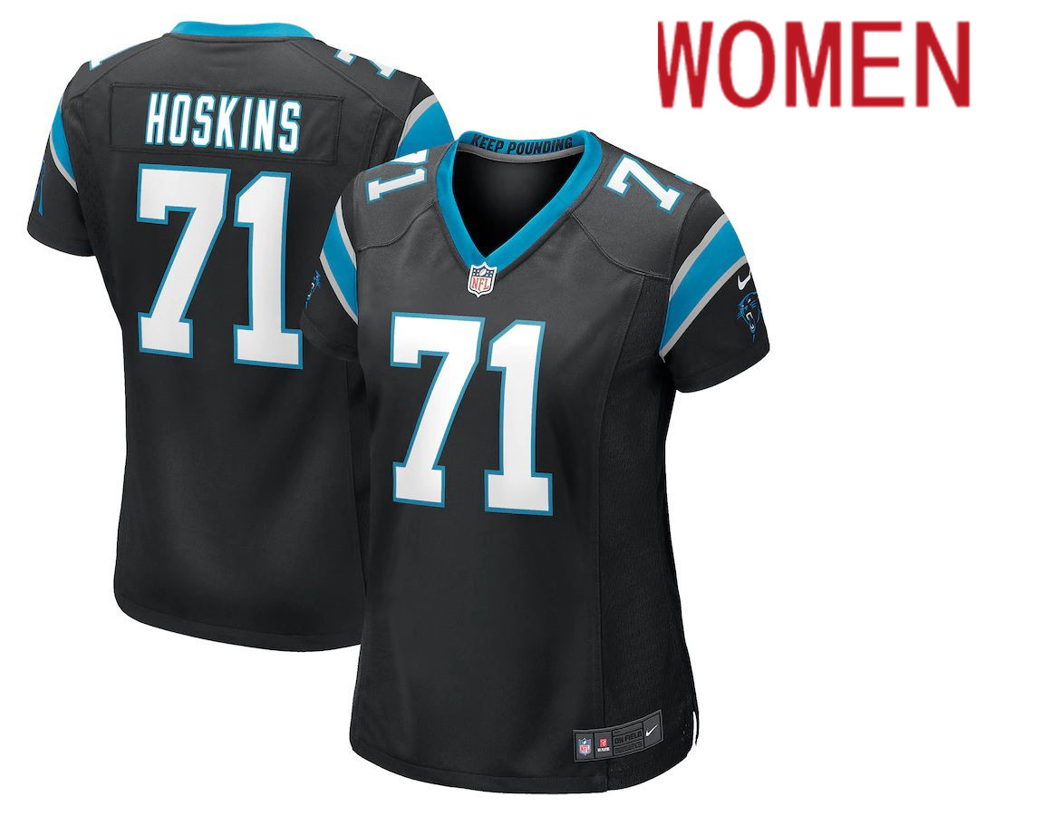 Women Carolina Panthers 71 Phil Hoskins Nike Black Game NFL Jersey